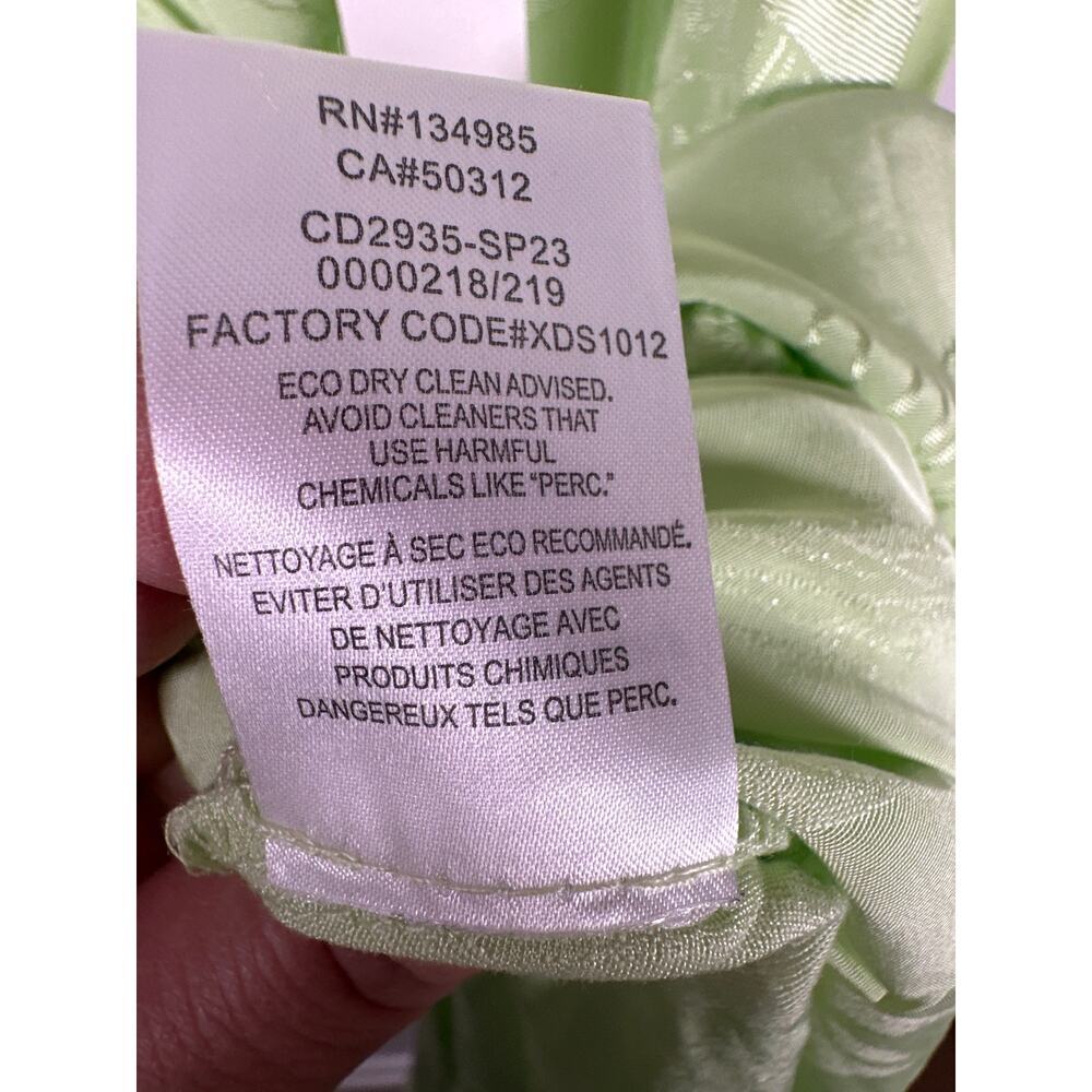 For Love & Lemons Ilana Midi Dress Green Womens Size S Satin Jacquard Side Split - Picture 10 of 10